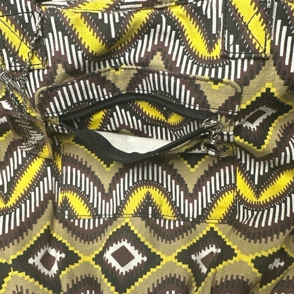 Gia & Dani Canvas Reversible Bucket Tote Bag Large Tribal Print Polka Dots - Picture 3 of 4